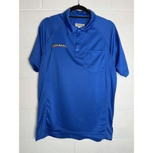 Menards Employee Polo Shirt Mens Small Blue Logo Pocket Performance Uniform